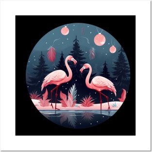 Flamingo Flock Sunset, Love Flamingos Posters and Art